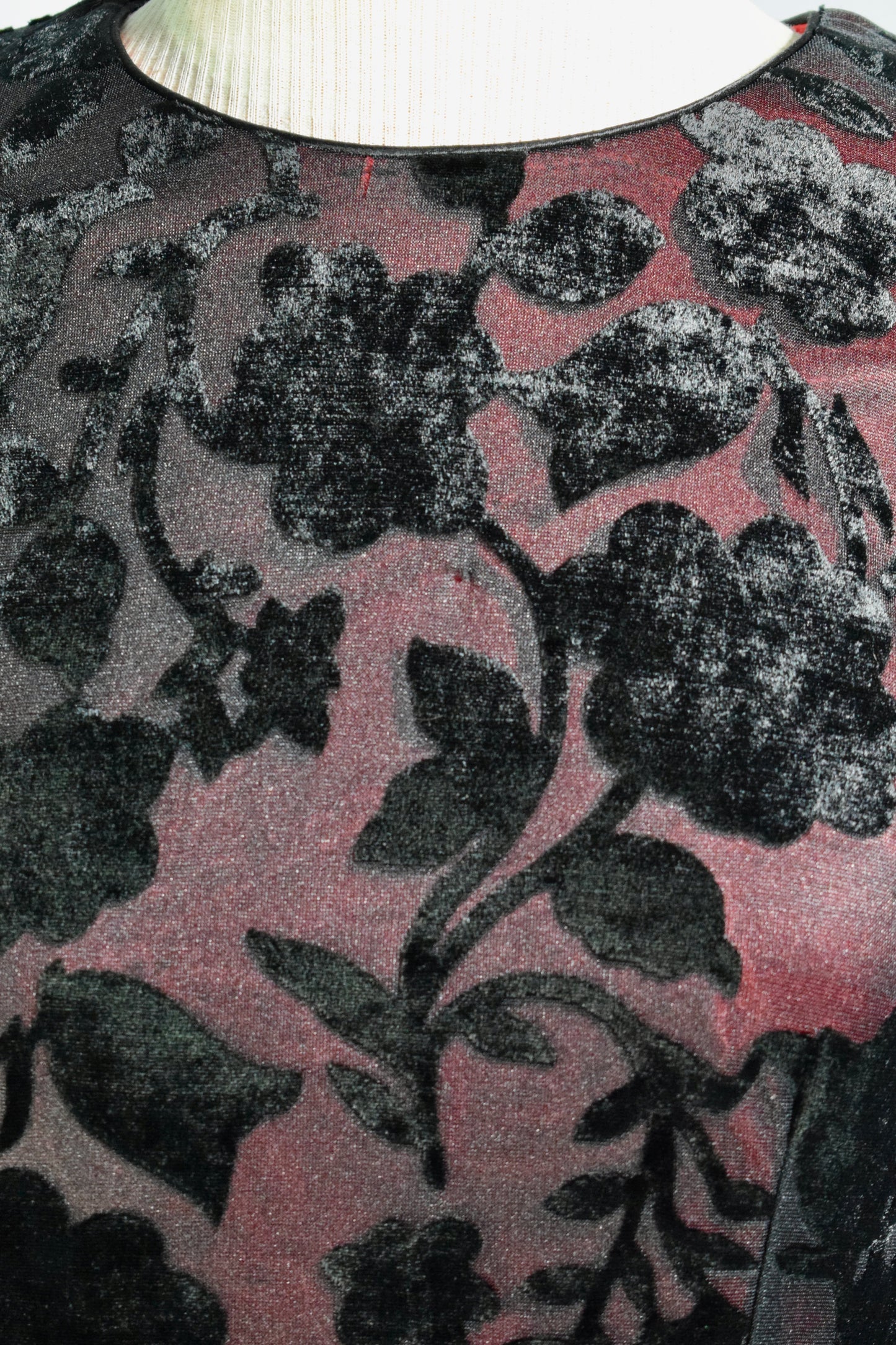 1990s Red and Black Burnout velvet Dress- Isa's