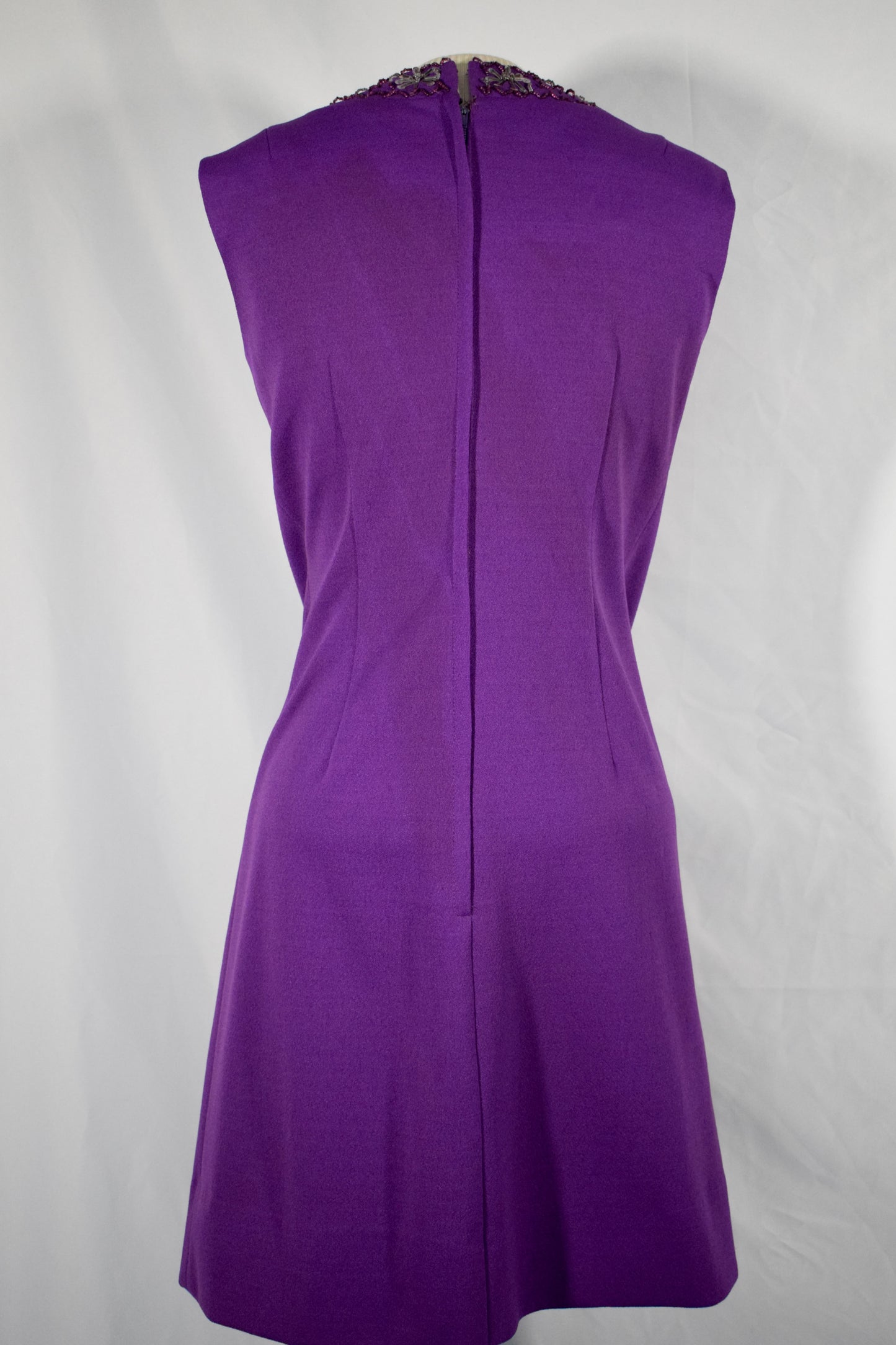1960s Purple and beaded cocktail dress- NuMode
