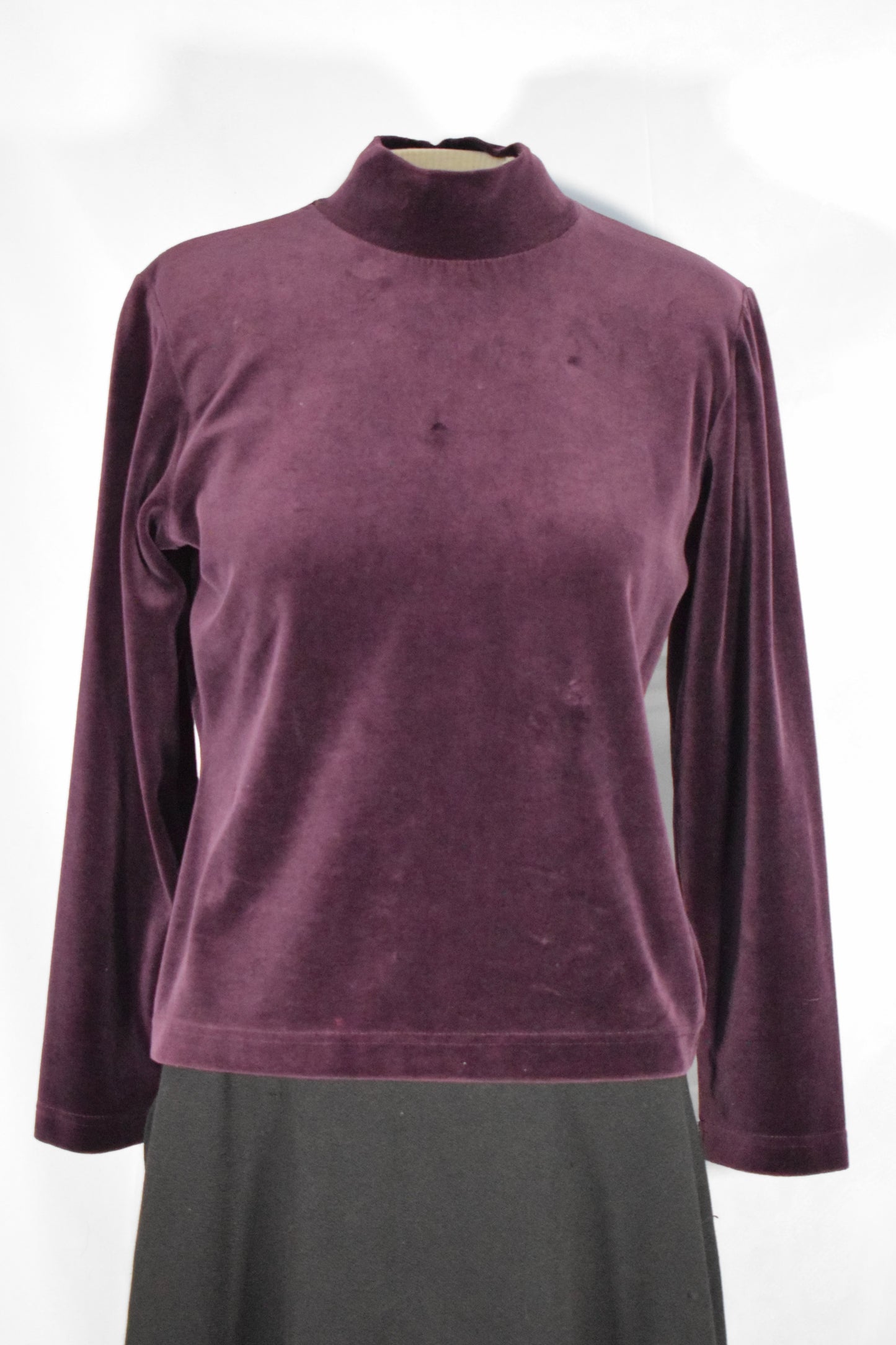 1980s Velvet Mock-Turtleneck- Liz Claiborne