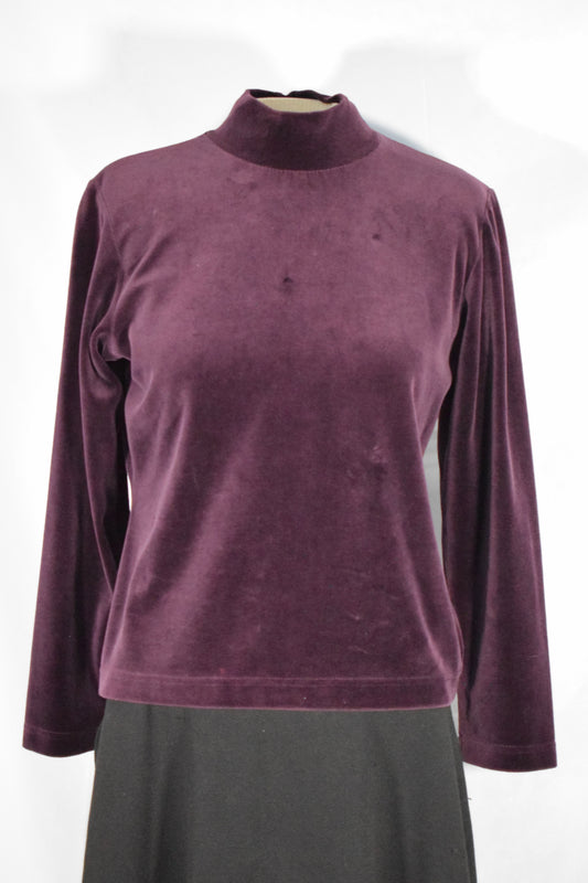 1980s Velvet Mock-Turtleneck- Liz Claiborne