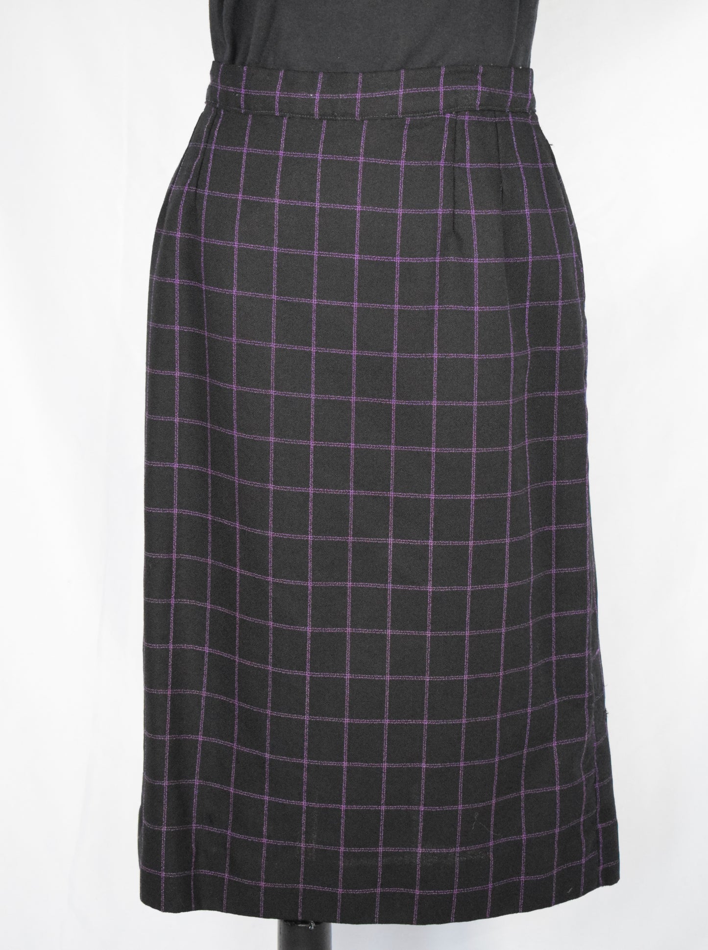 Black and purple plaid skirt