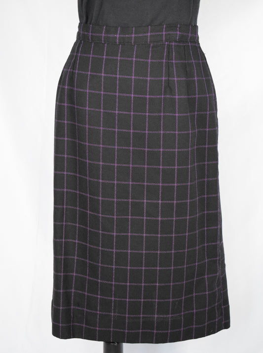 Black and purple plaid skirt