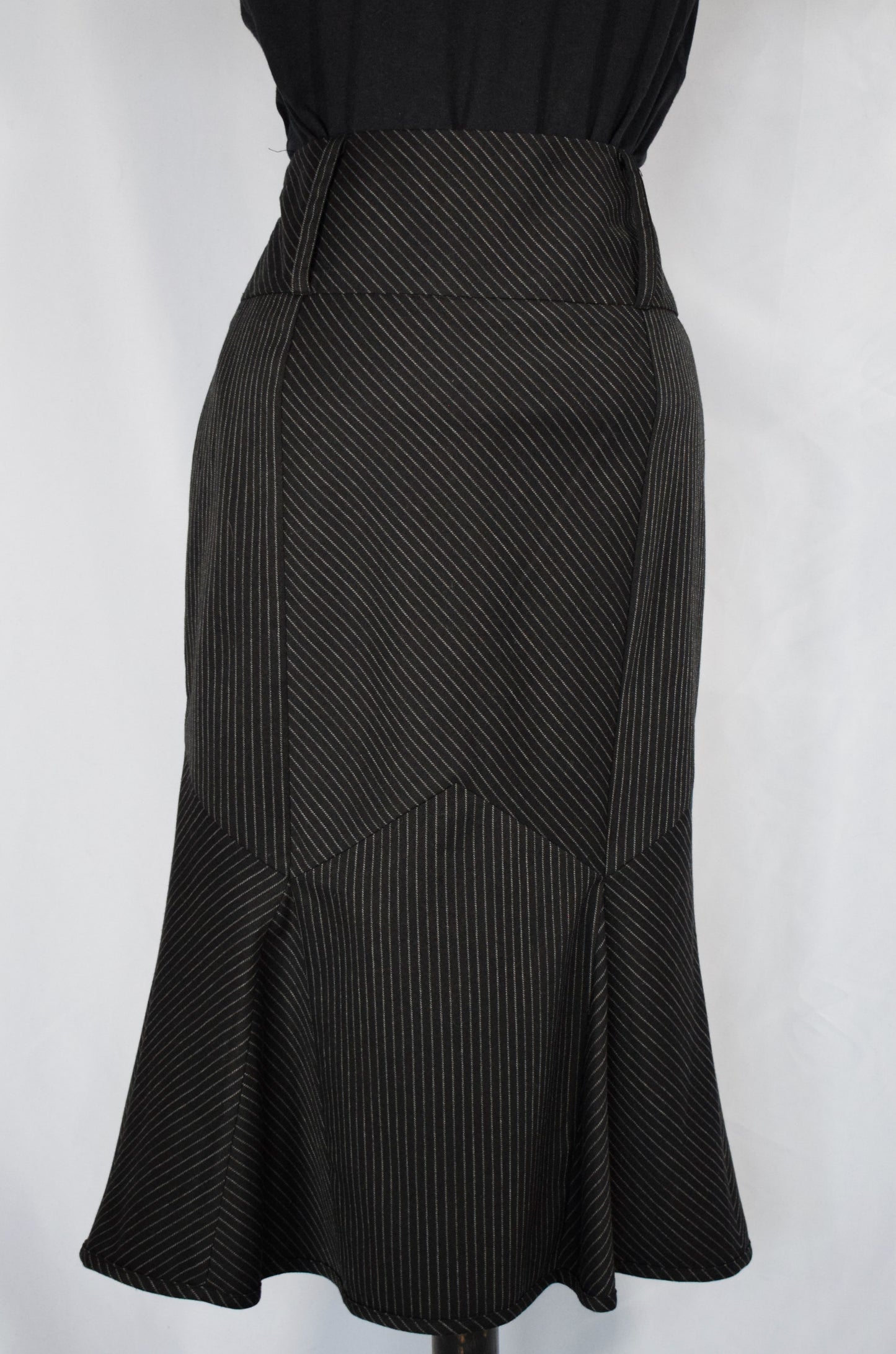 2000s Pinstripe Trumpet Skirt- Midtown
