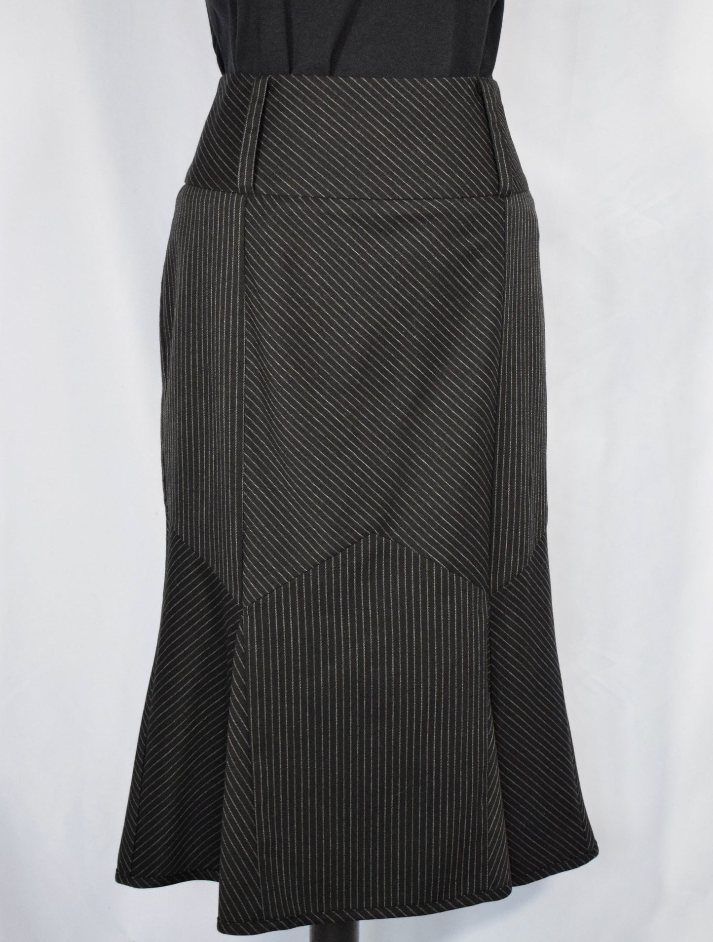 2000s Pinstripe Trumpet Skirt- Midtown