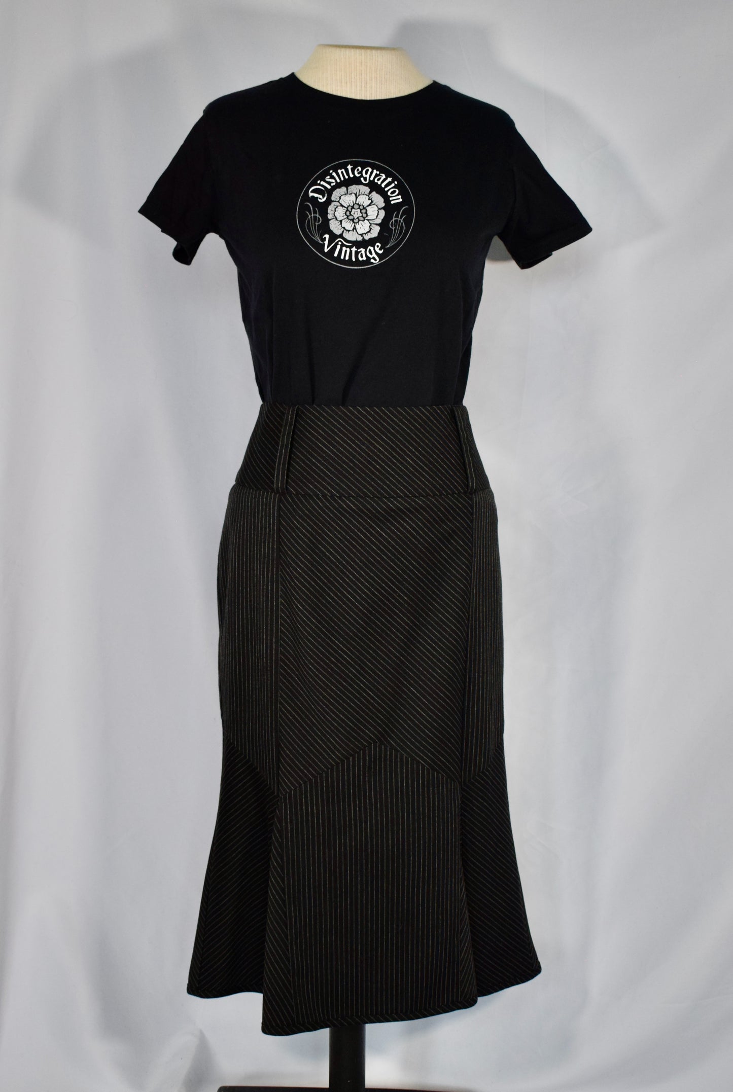 2000s Pinstripe Trumpet Skirt- Midtown