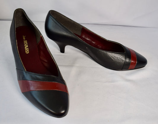 1980s Black and Burgundy shoes- Jean Rivard
