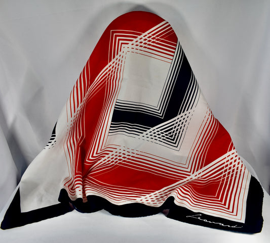 Navy Blue, Red, and White Scarf- Leonardi