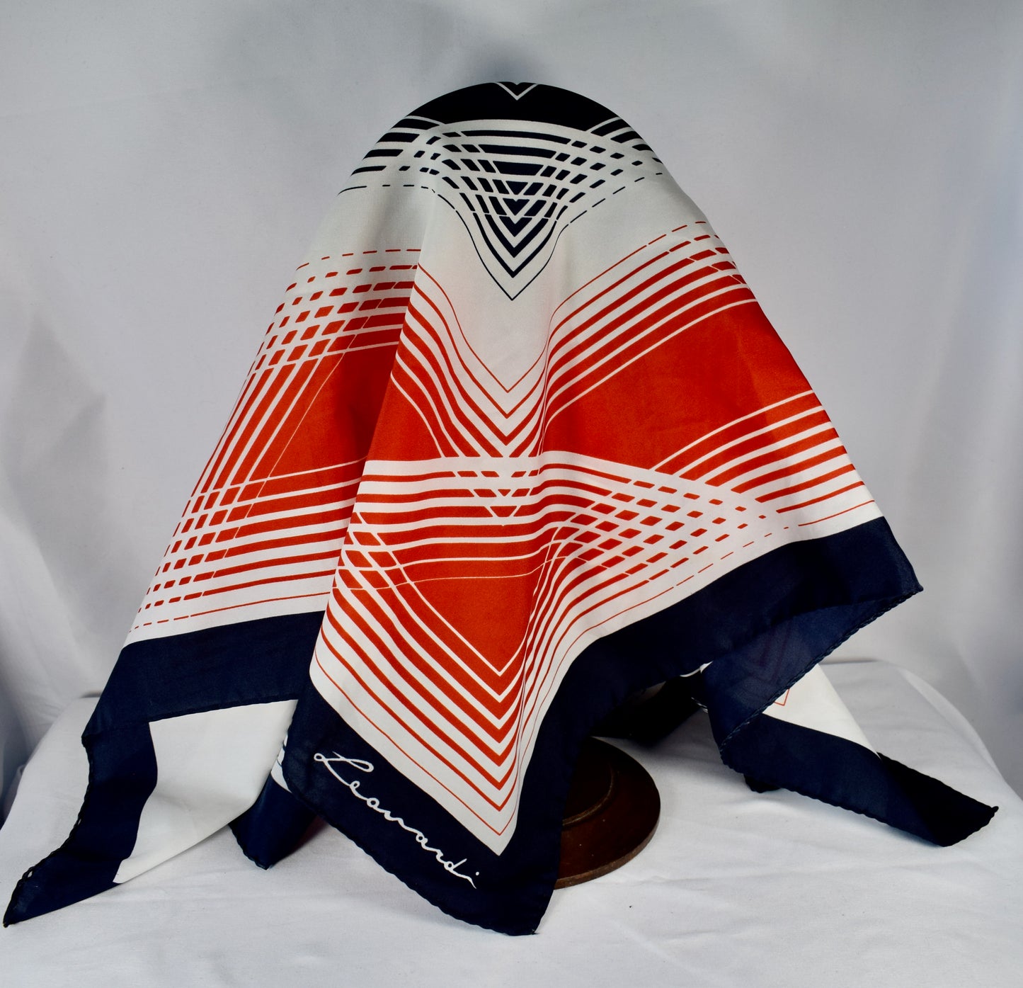 Navy Blue, Red, and White Scarf- Leonardi
