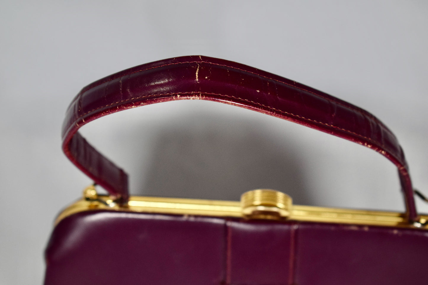1960s Burgundy Leather Purse