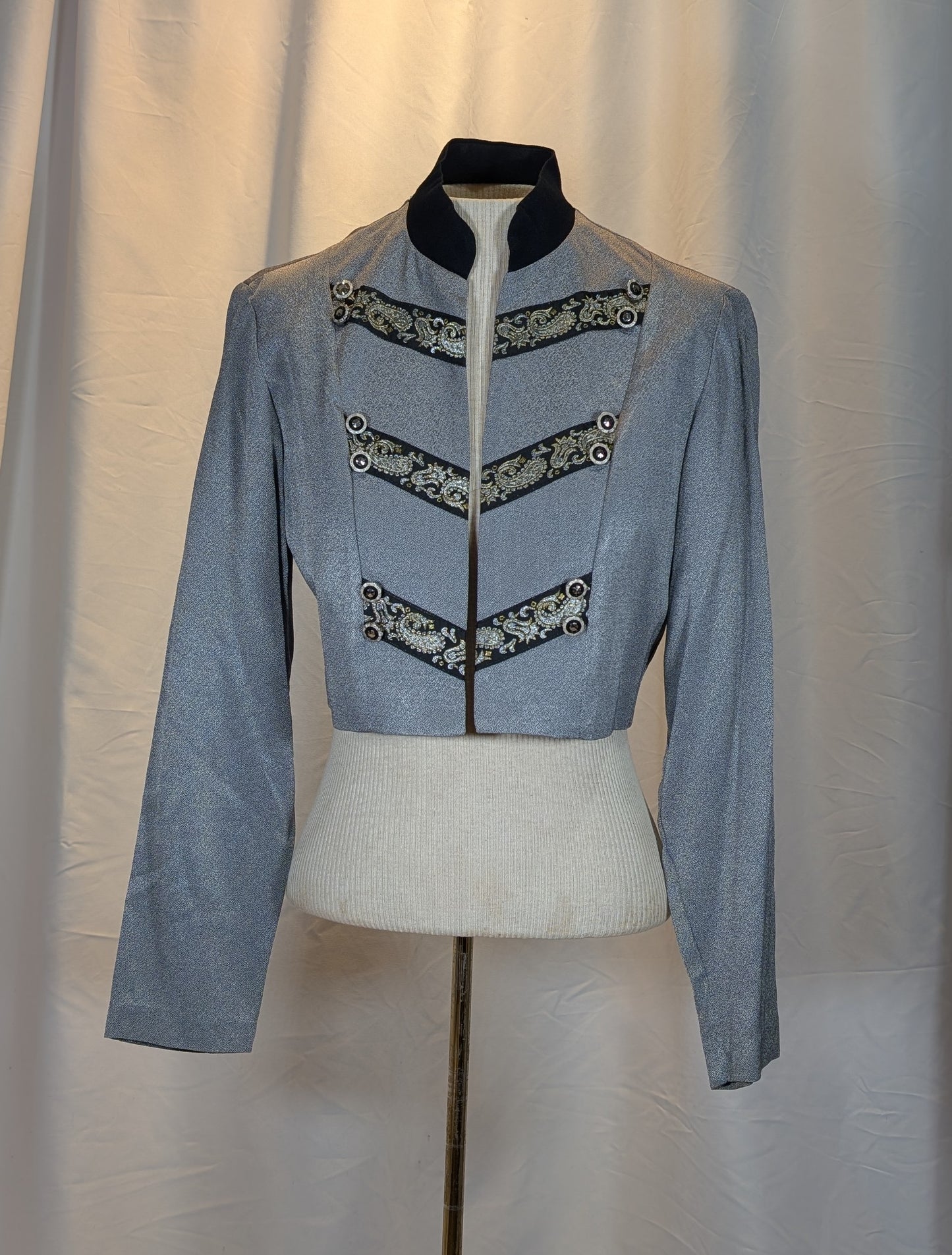 1990s Silver Cropped Jacket- Sheri Martin NY