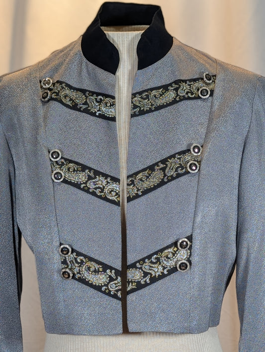 1990s Silver Cropped Jacket- Sheri Martin NY