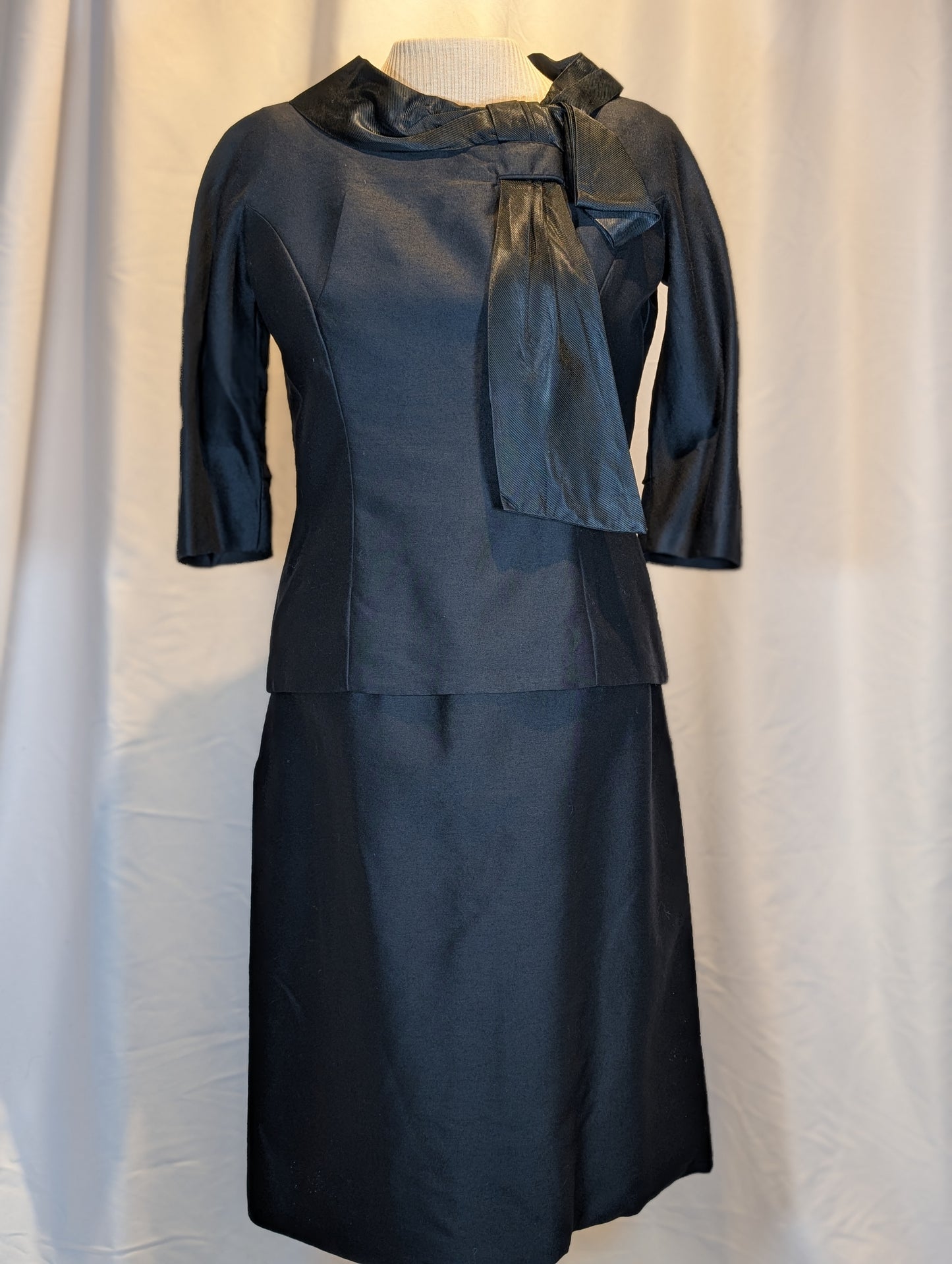 1960s Two-Piece Dress with Satin Bow