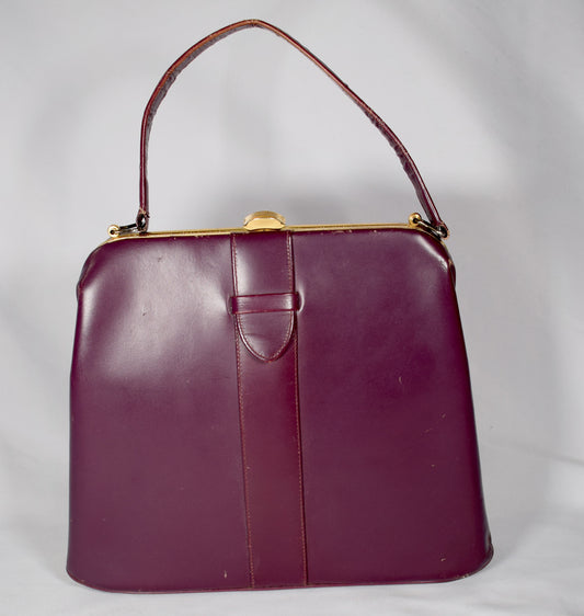 1960s Burgundy Leather Purse